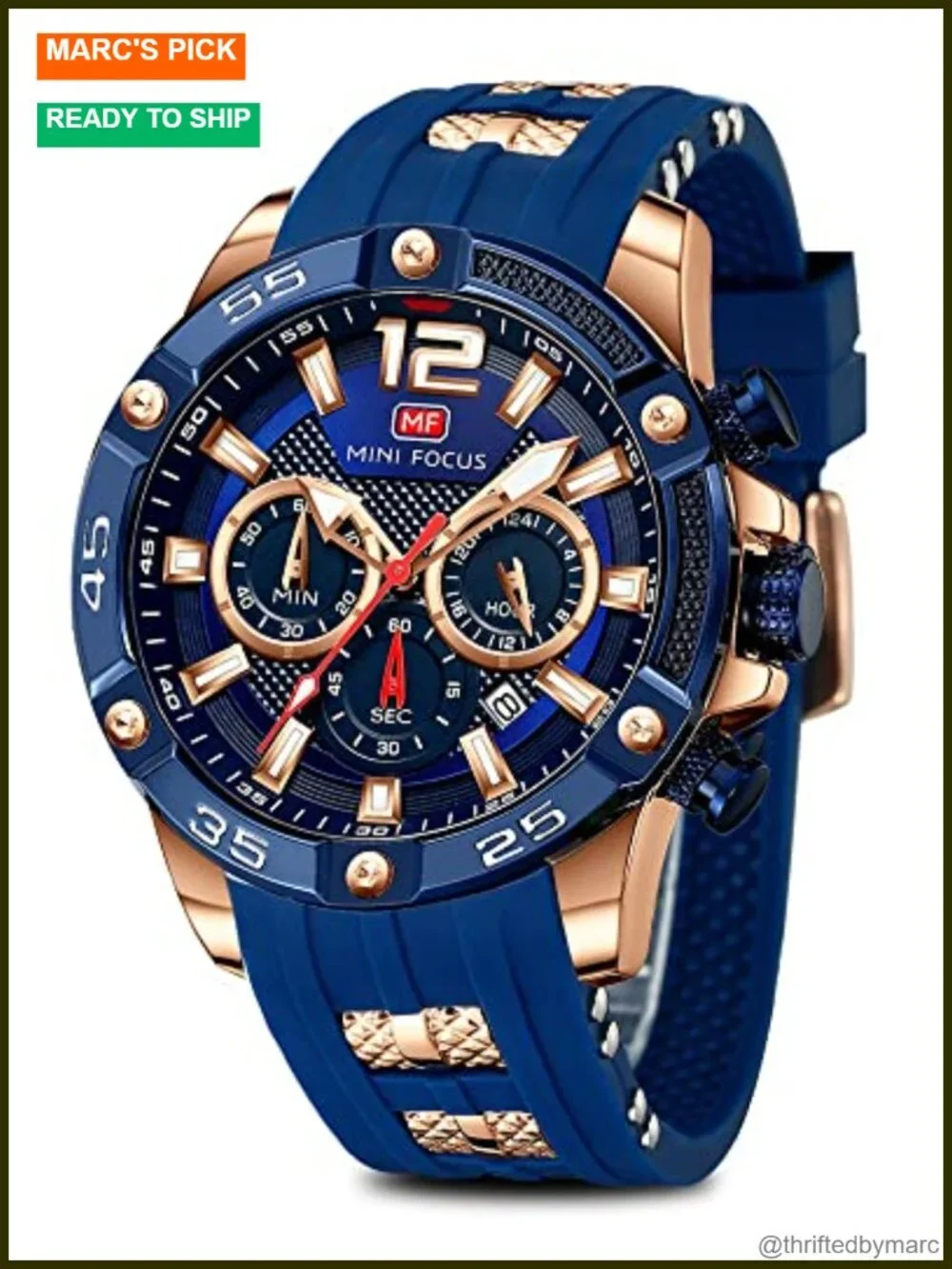 Military Waterproof Chronograph Analog Quartz Watch with Luminous Hands